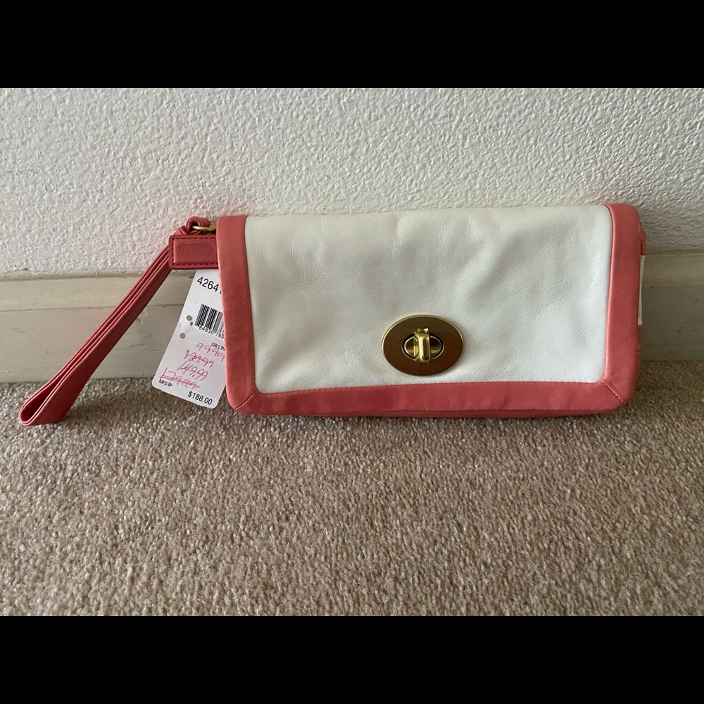 Coach Large Flap Leather Clutch - Picture 1 of 4